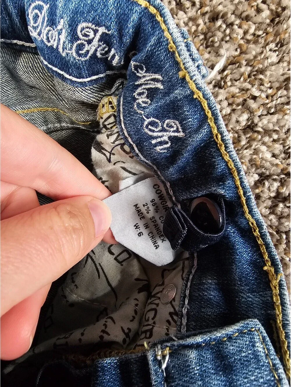 Cowgirl Tuff Co Girls Sz 6 Bootcut Western Blue Jeans Adjustable Waist